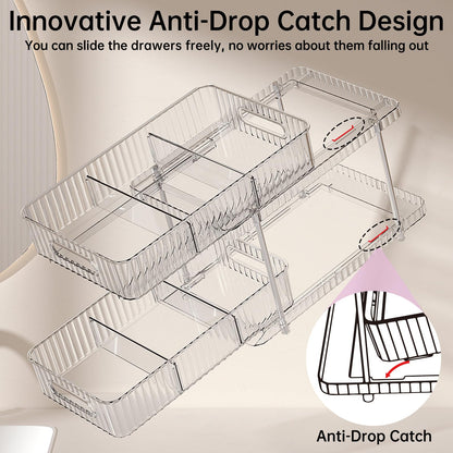 Delamu Organizadores y Almacenamiento de 2 Niveles Transparentes para Baño