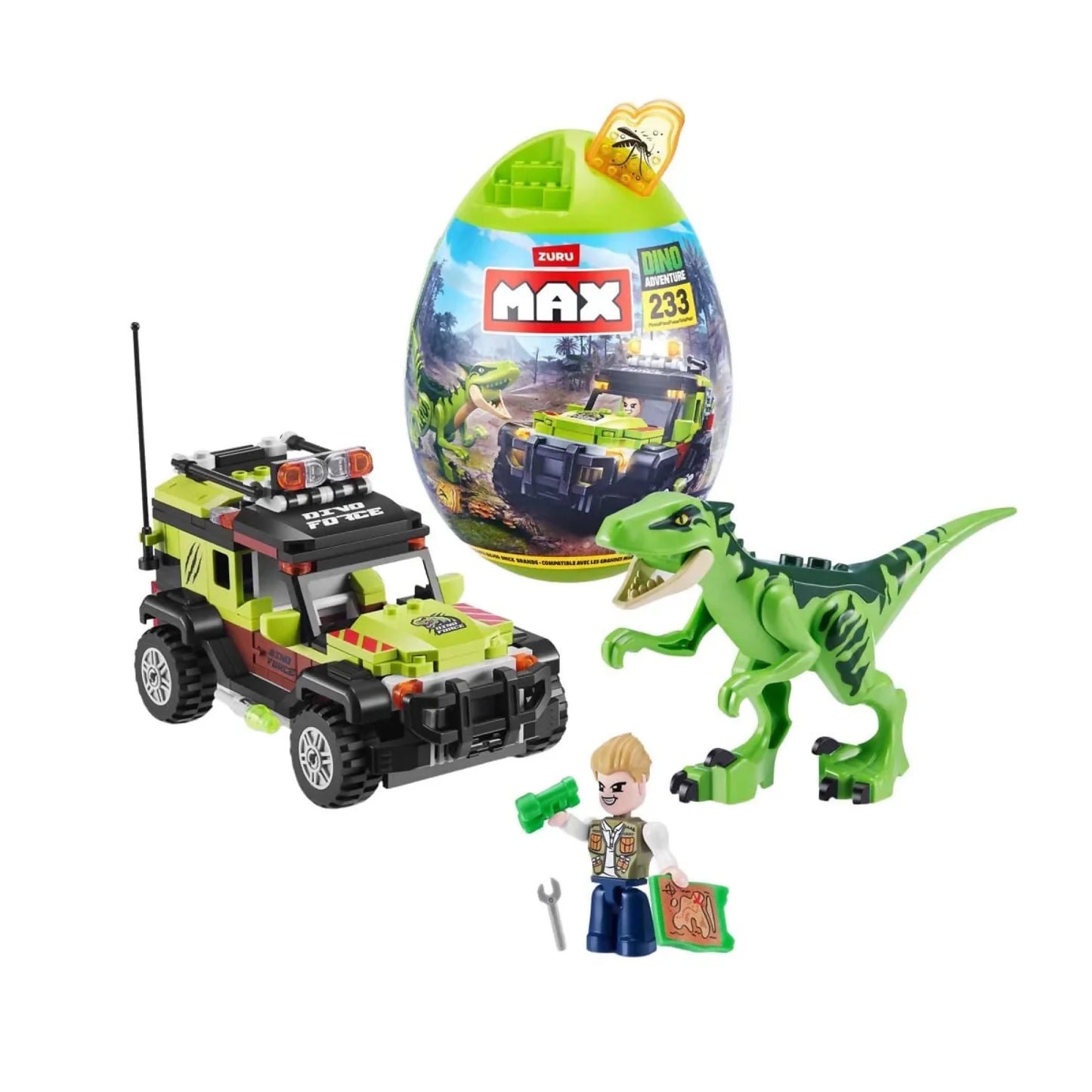 Bloques de Construcción ZURU Max (Compatible con LEGO) Dino Adventure 233 Piezas.