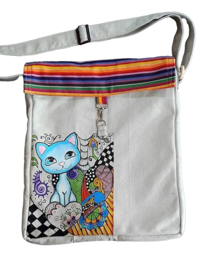 Bolso artesanal pintado a mano personalizado