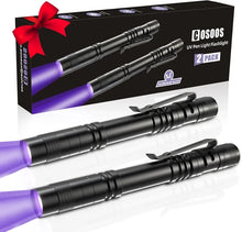 COSOOS Linterna de Luz Negra UV – Paquete de 2 Mini Linternas Ultravioletas 395 nm
