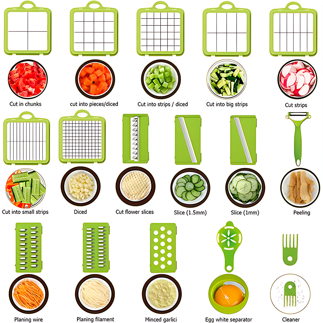 Picador de verduras multifuncional 22 en 1