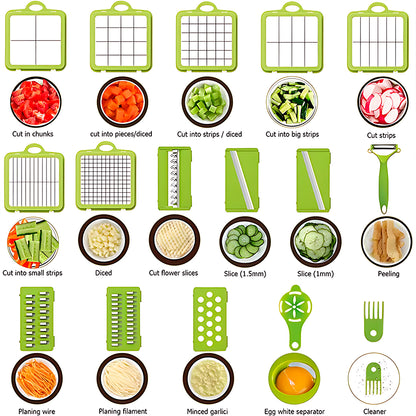 Picador de verduras multifuncional 22 en 1