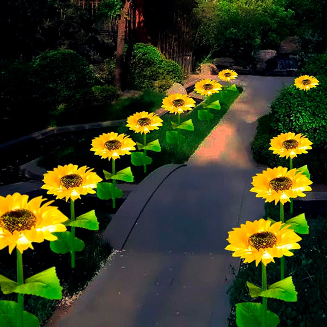 Lámpara solar decorativa para jardín - Girasol