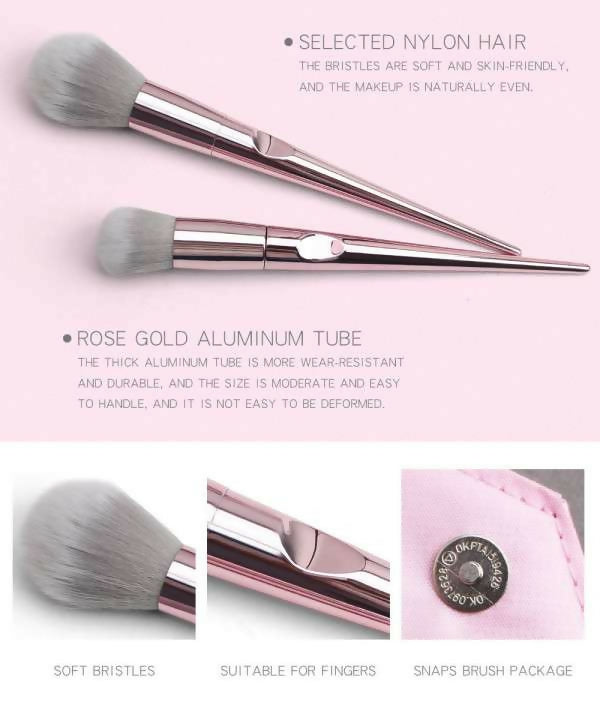 Set de 10 brochas de Maquillaje Golden Rose Luxury