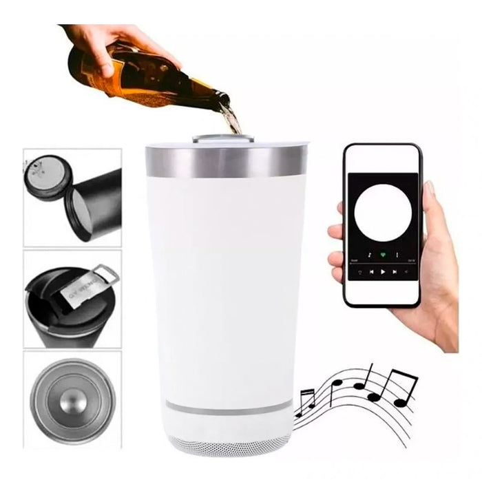 Vaso térmico con bocina bluetooth