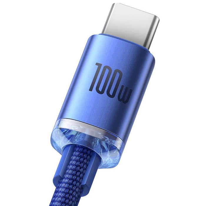 Baseus Crystal Shine Cable USB to Type-C 100W 2m Blue