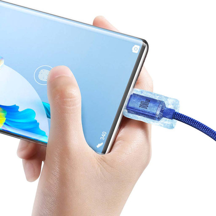 Baseus Crystal Shine Cable USB to Type-C 100W 2m Blue