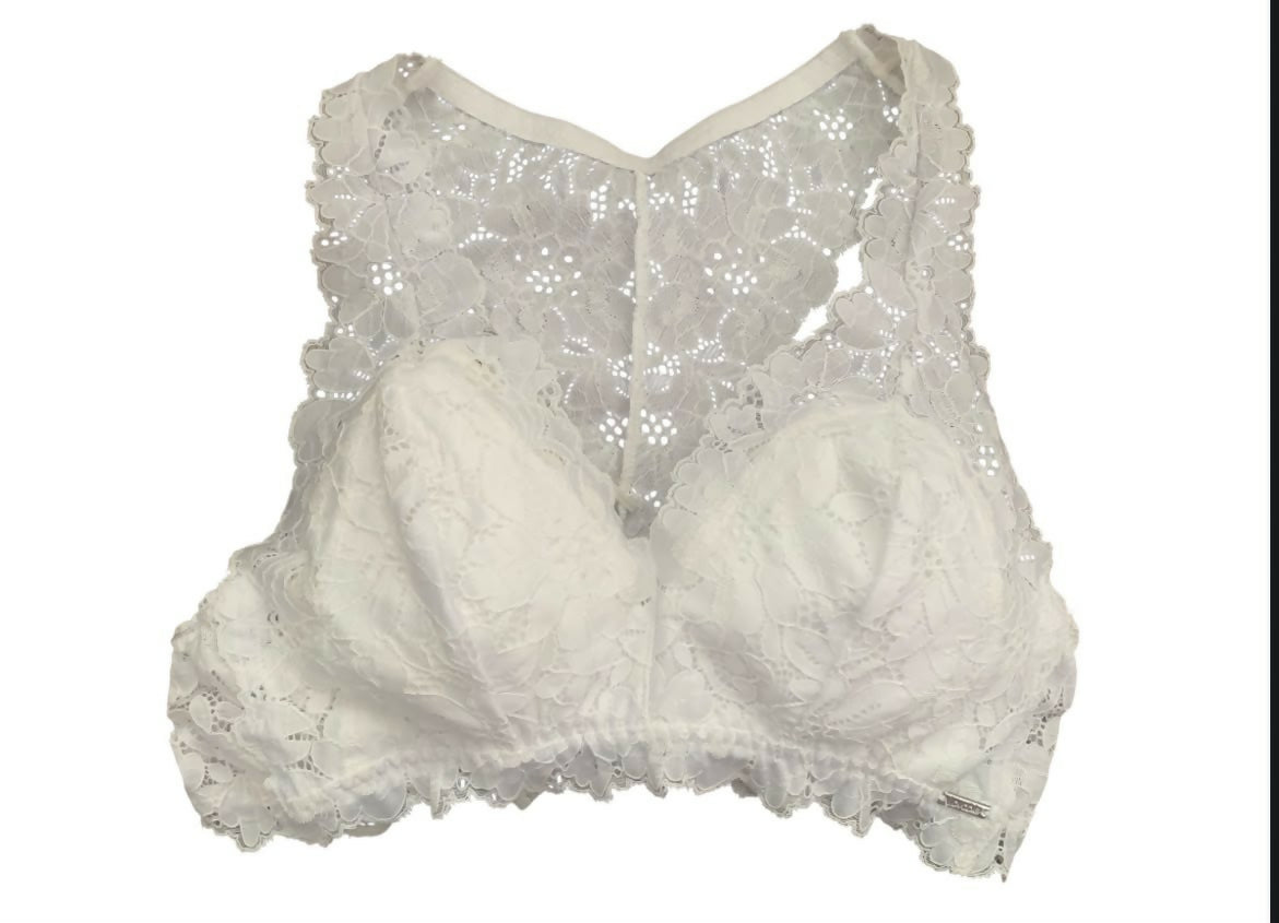 Bralette de encaje blanco Talla M