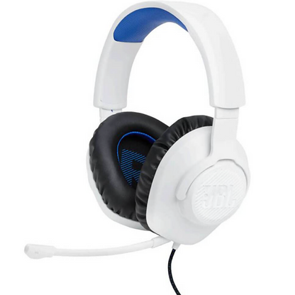 JBL Quantum 100Play Station-Headphones-Gaming-White Blue
