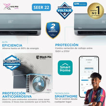 Aire Acondicionado Inverter Black Fin WiFi SEER 22 12,000 BTU 220V Midea