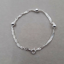 Pulsera Bolas tejido lluvia Plata 925