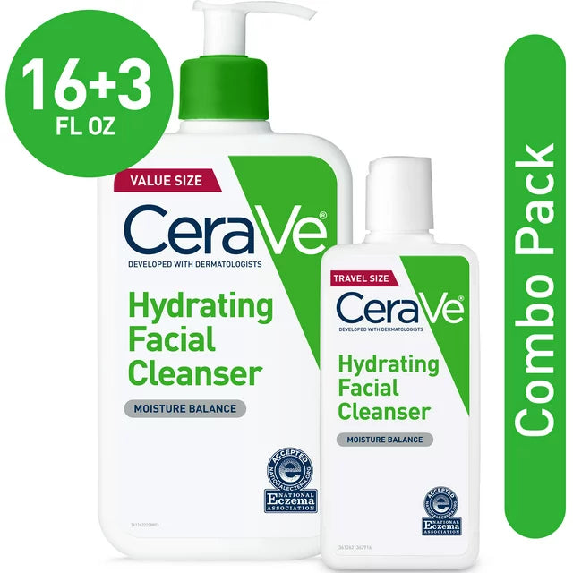 CeraVe - Set limpiador facial hidratante 16oz - 3oz