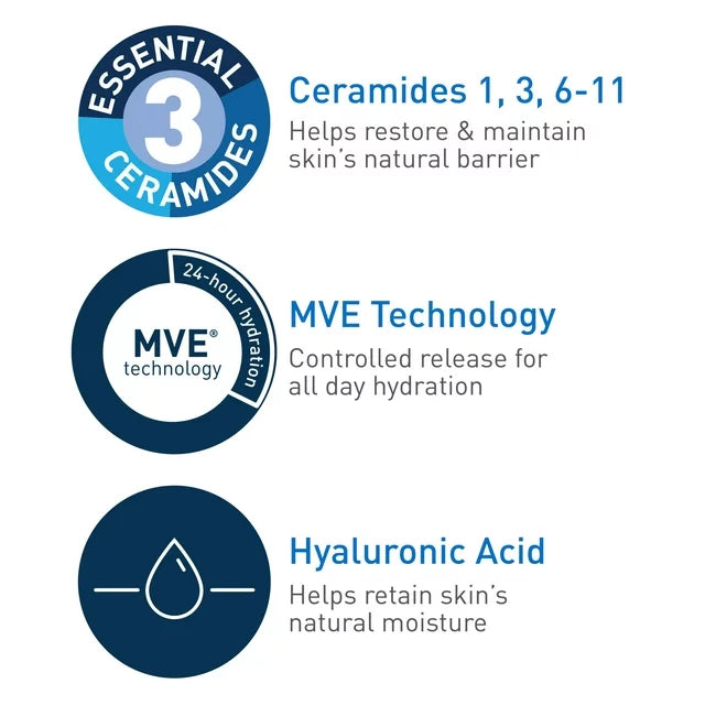 CeraVe - Set limpiador facial hidratante 16oz - 3oz