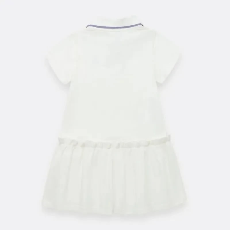 Vestido blanco tipo polo para niña