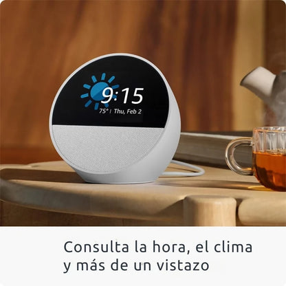 Echo Spot 2024 - Despertador Inteligente con Alexa y Sonido Vibrante