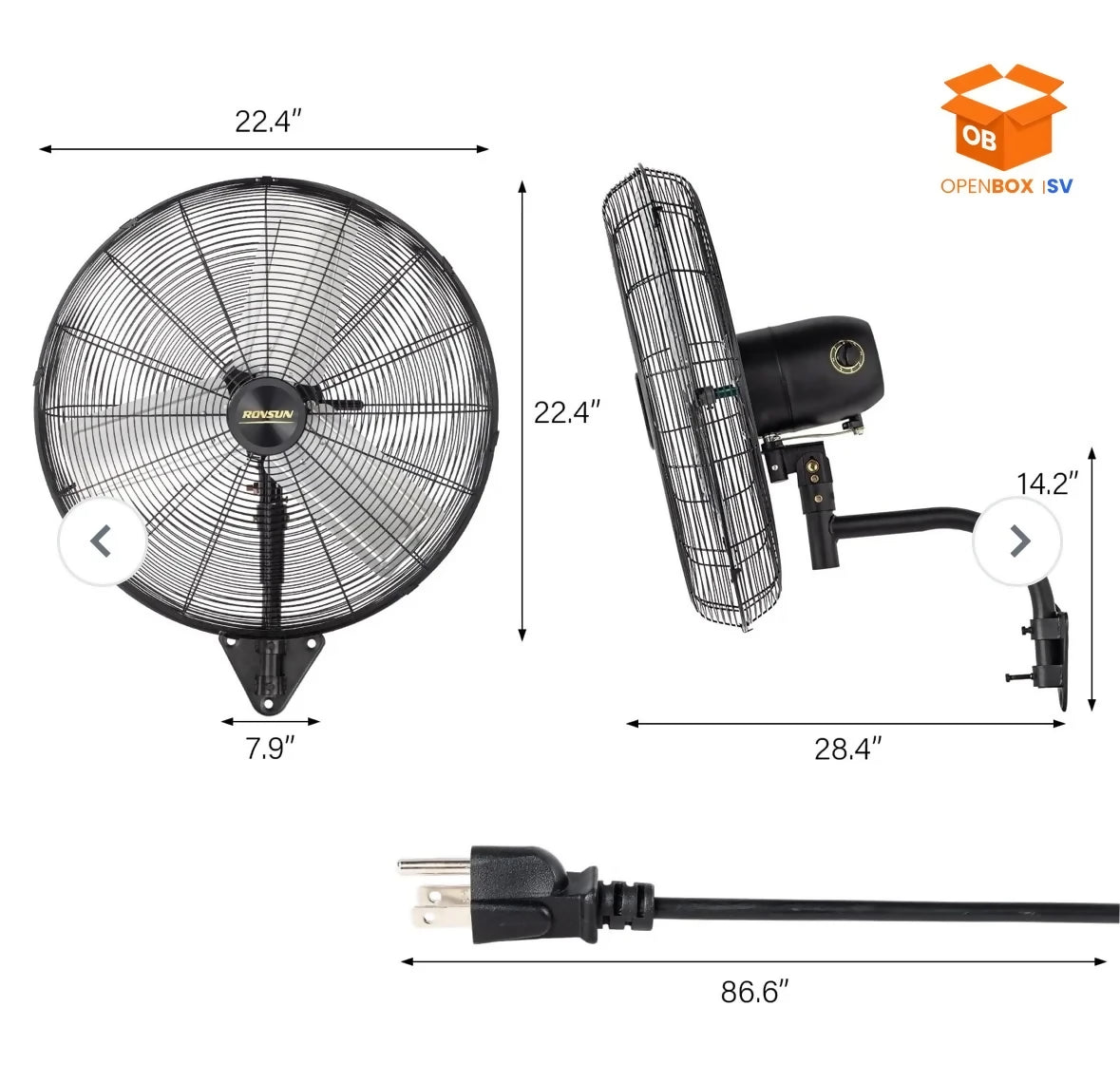VENTILADOR INDUSTRIAL DE PARED ROVSUN 20