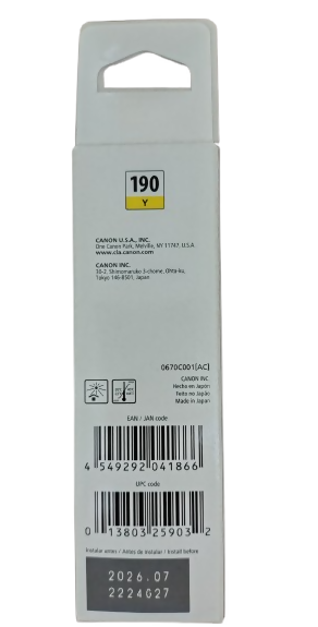 Tinta Canon PIXMA 190Y