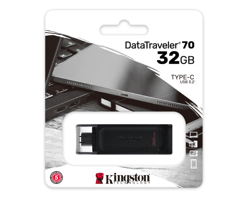 MEMORIA USB DE 32GB USC-C 3.2 DATA TRAVELER 70 KINGSTON.