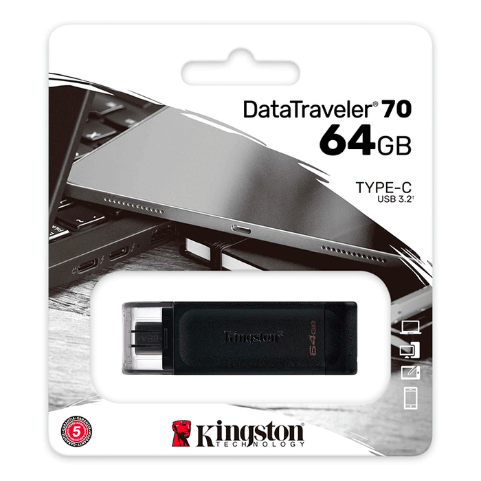 MEMORIA USB DE 64GB USC-C 3.2 DATA TRAVELER 70 KINGSTON.