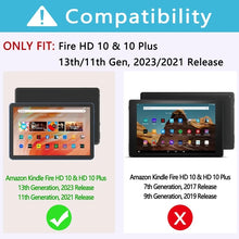 Funda con Teclado Retroiluminado para Amazon Fire HD 10 y 10 Plus (2021/2023) - Negro