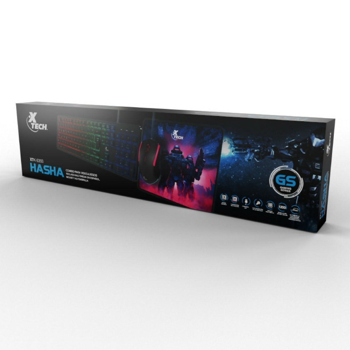 Set de teclado, mouse y alfombra gamer