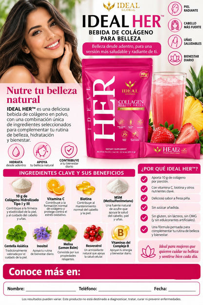 IDEAL HER SUPLEMENTO DE COLAGENO + RESVERATROL