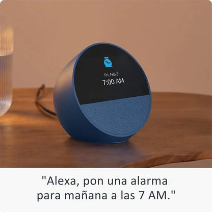Echo Spot 2024 - Despertador Inteligente con Alexa y Sonido Vibrante