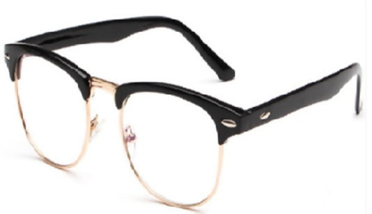 LENTES OVALADOS (ARO NEGRO CON DORADO)