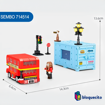 SEMBO | LONDON Double Decker Bus rojo 714514