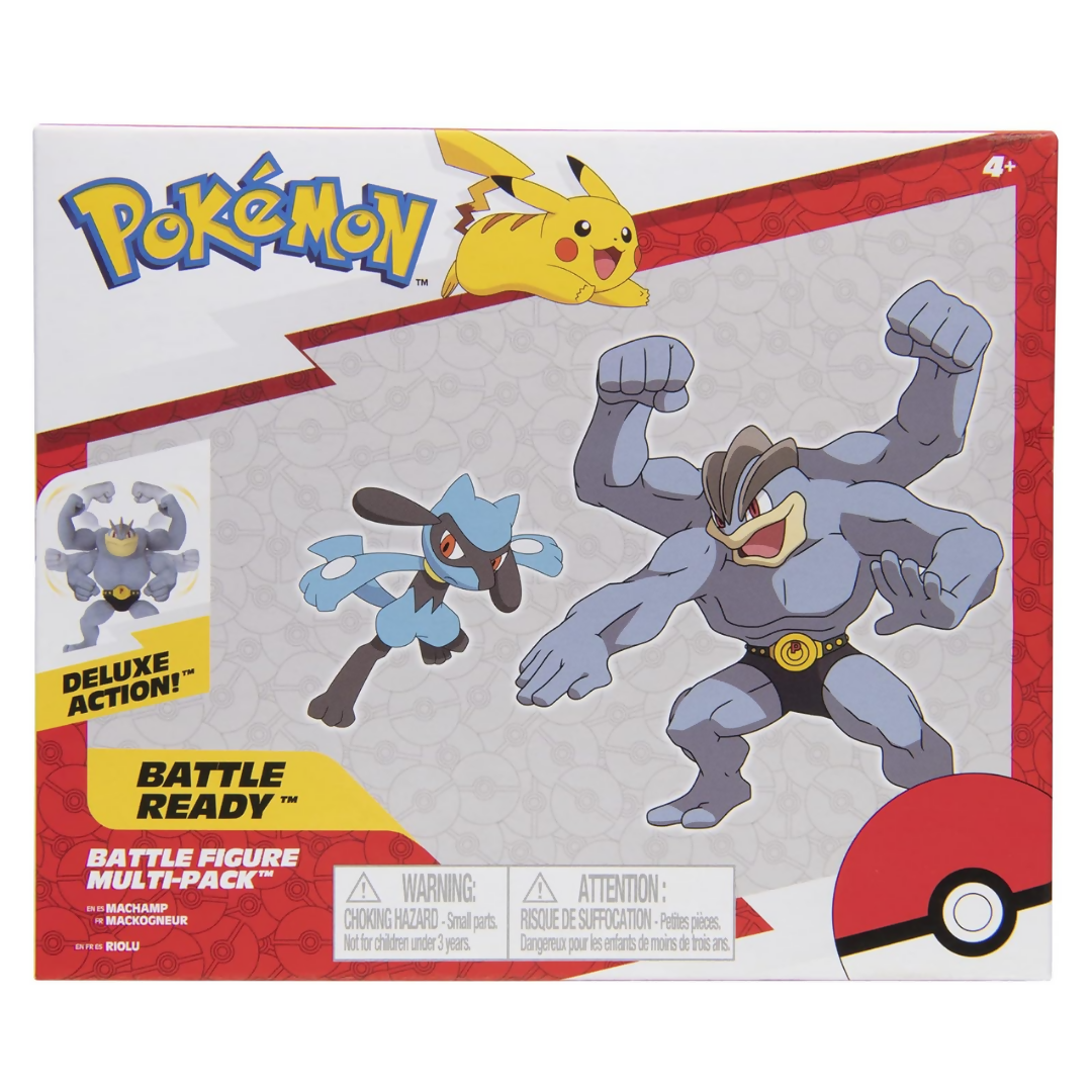 Pokemon Battle Figure 2-Pack Machamp & Riolu (Figuras dinámicas).
