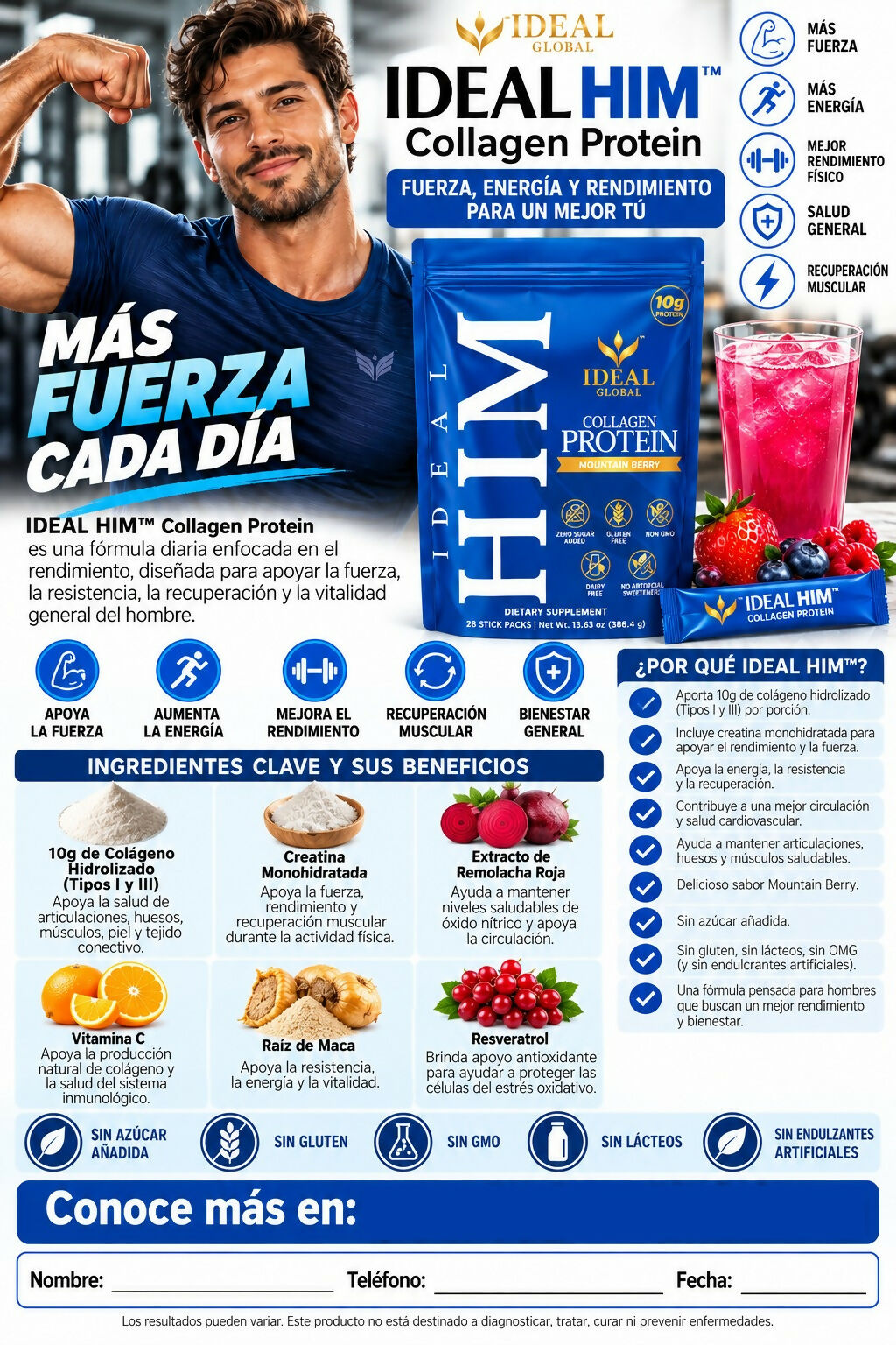 Ideal HIM Creatina + Oxido Nítrico