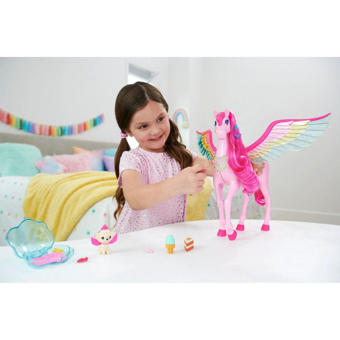 Barbie A Touch of Magic, Pegaso Rosa con perrito y accesorios.