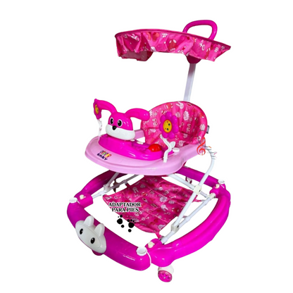 Andadera 2 en 1 con techo para bebé