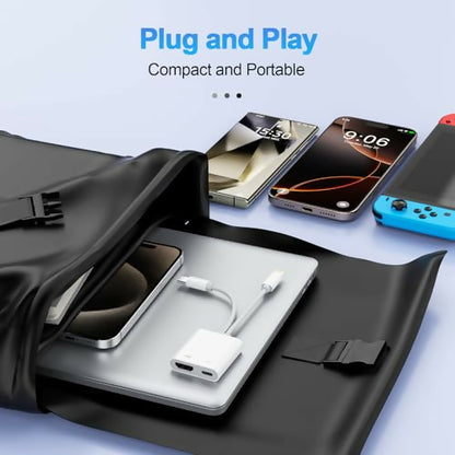 Adaptador 2 en 1 USB-C y Lightning a HDMI para iPhone/iPad/TV