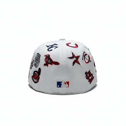 Gorra MLB Teams Patch Logos All‑Over White 59FIFTY