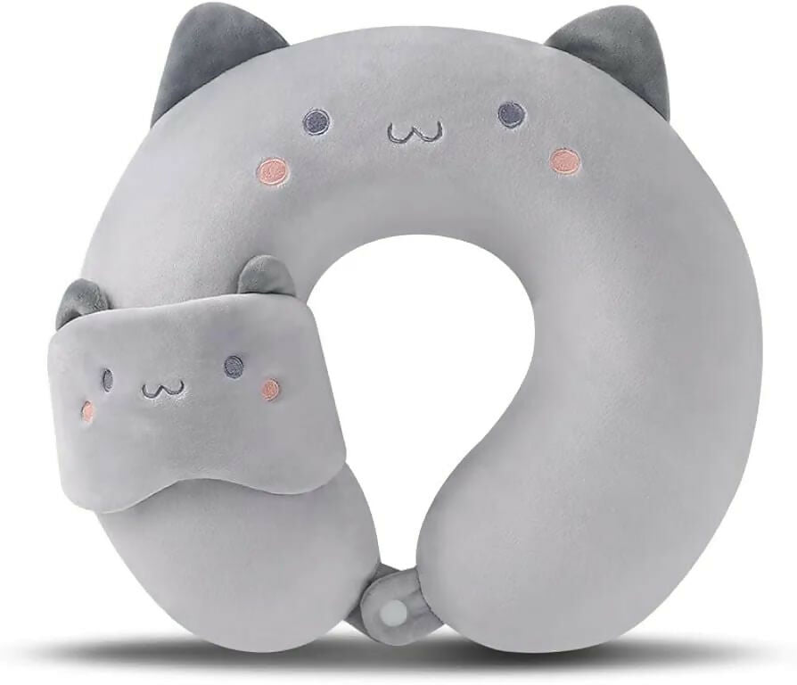 Almohada de cuello con bonita funda para ojos