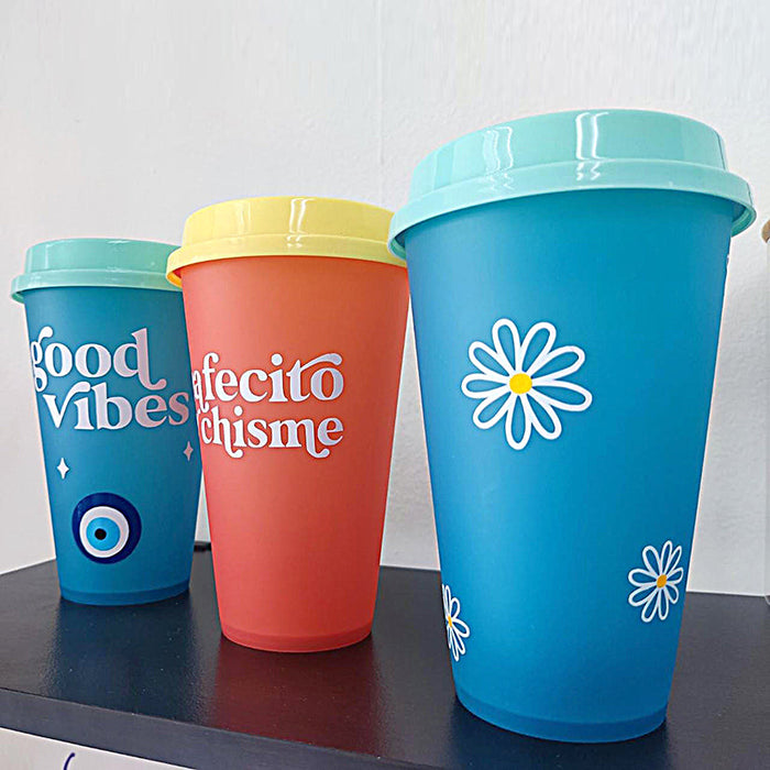 Vaso personalizado de colores variados - 4.13"x7.08", Blue