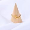 Anillo luna y estrella juntas ajustable en acero inoxidable – dorado