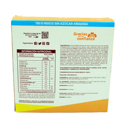 BARRAS DE CEREAL 0% SIN AZUCAR - Vainilla con almendras 132g