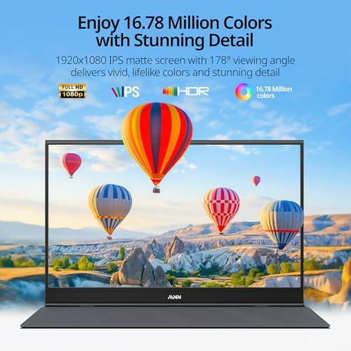 Monitor Portátil MNN 15.6" FHD IPS USB-C HDMI con Bocinas y Cubierta