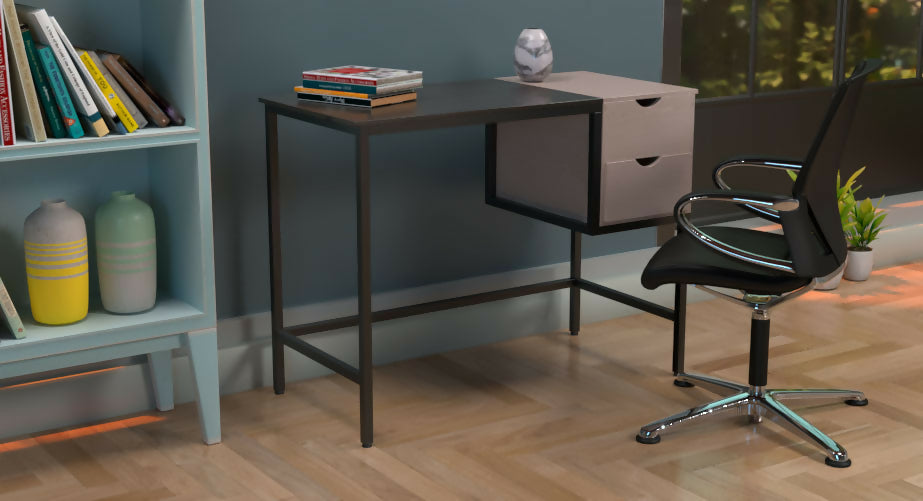 Desk Sgl Lvl w/Drawer Spice Brown