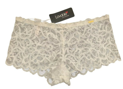 Panty de encaje blanco marfil Talla M