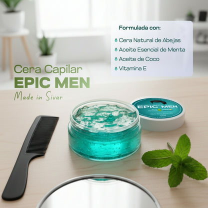 Cera Capilar Menta Refrescante - EPIC MEN 100 grs