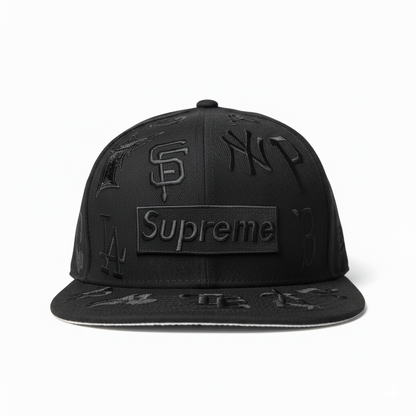 Gorra Supreme x MLB All Over 59FIFTY – Black on Black Edition