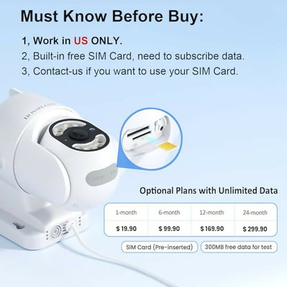 HOSAFE Cámara de Seguridad 4G LTE Sin WiFi