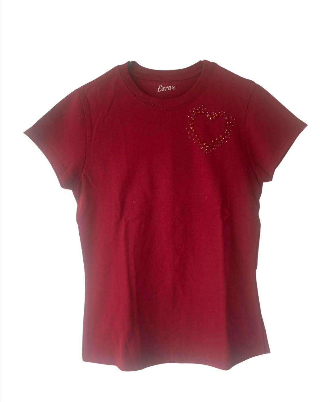 Blusa roja de corazón manga corta Talla S