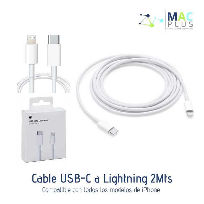 Cable Apple USB-C a Lightning 2Mts