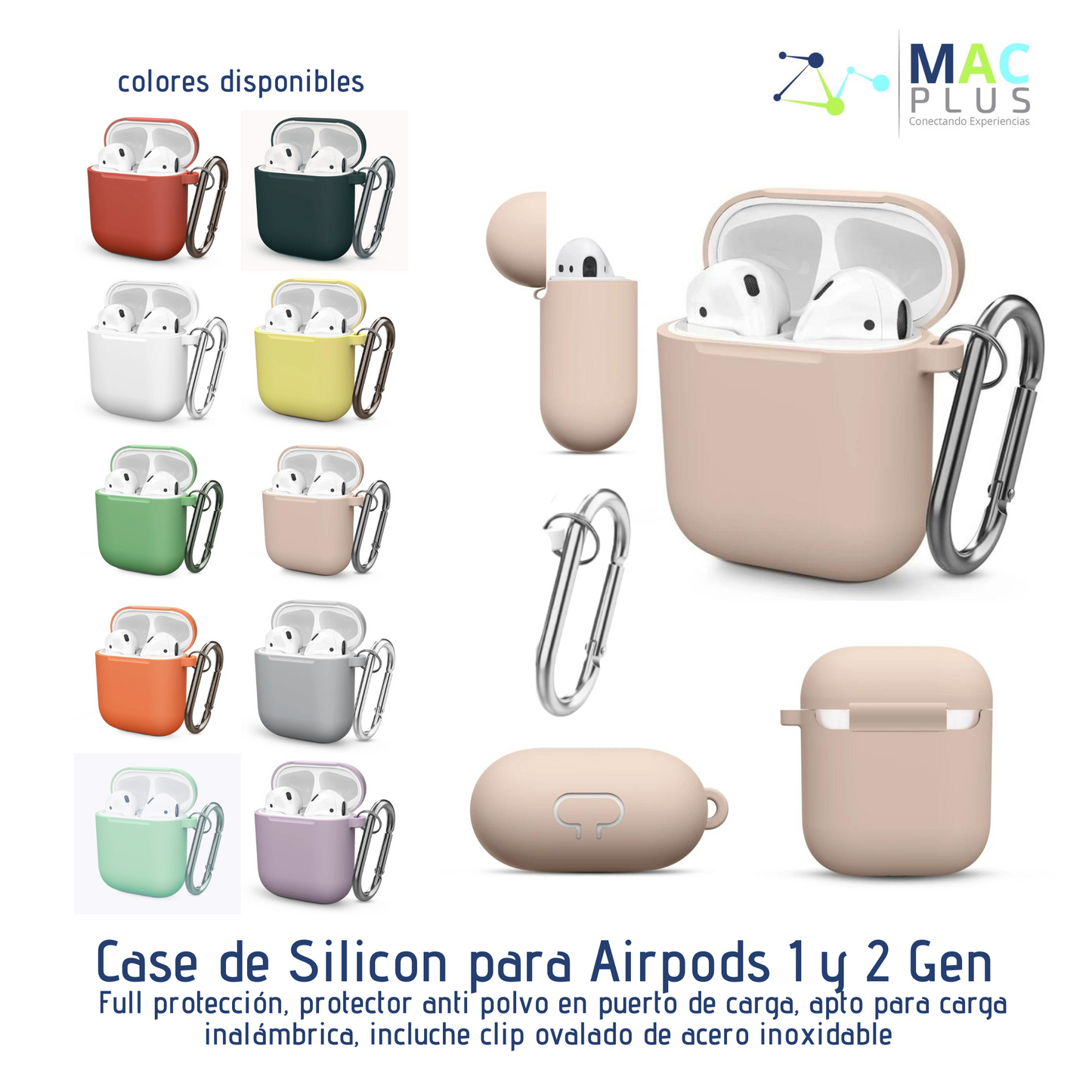 Case de Silicon para Airpods 1 y 2 Gen