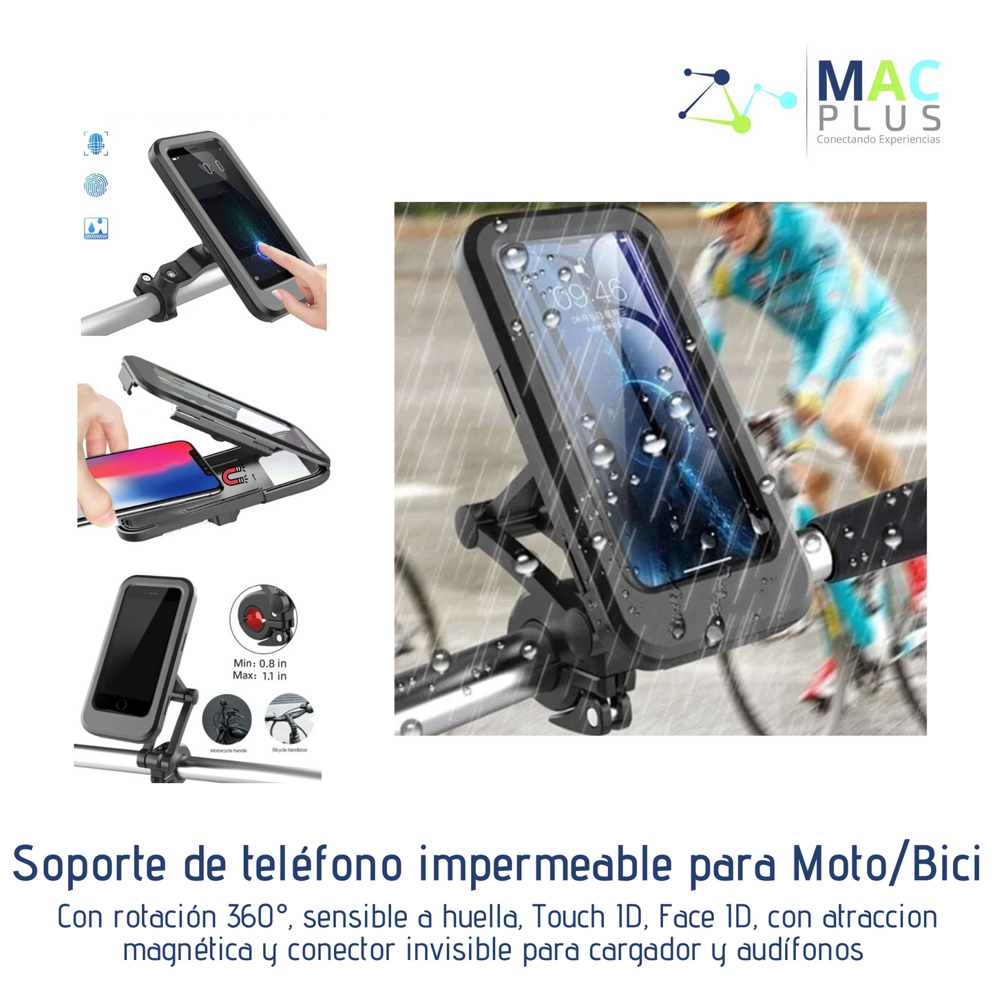 Soporte de teléfono impermeable para Moto/Bici