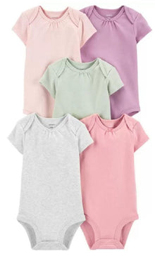 Set de 5 mamelucos colores marca carters para niña